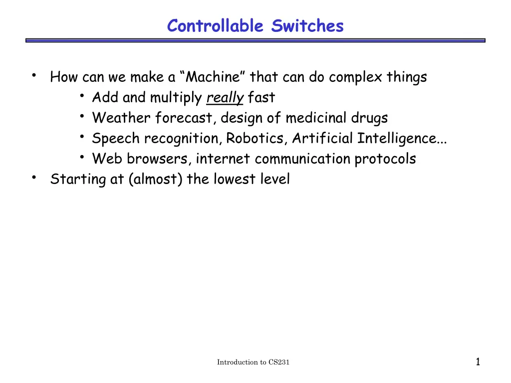 controllable switches 1