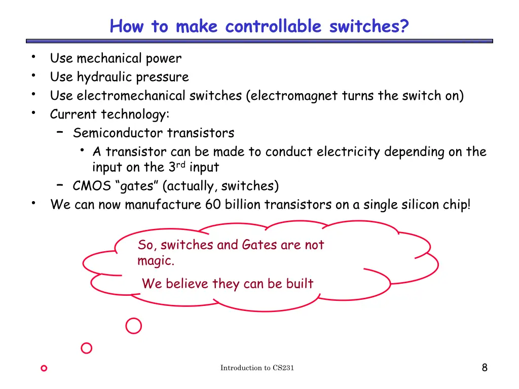 how to make controllable switches