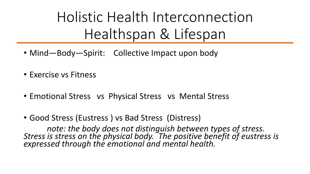 holistic health interconnection healthspan