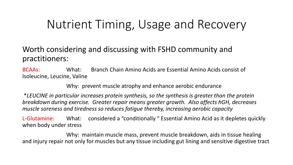 nutrient timing usage and recovery