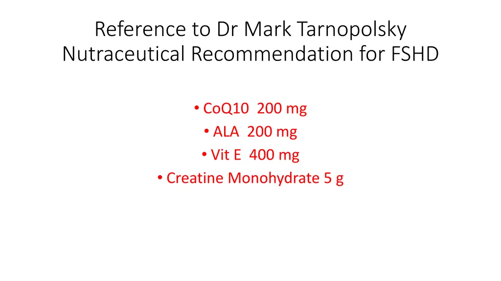 reference to dr mark tarnopolsky nutraceutical