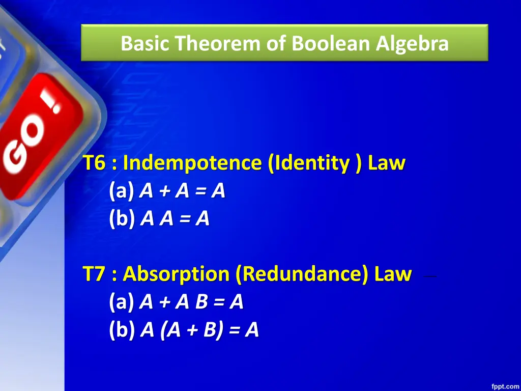 basic theorem of boolean algebra 2