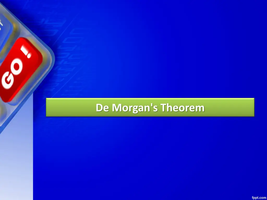 de morgan s theorem