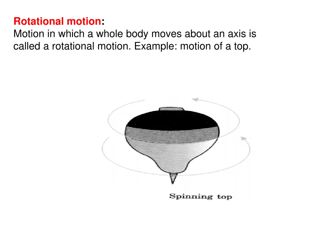 rotational motion motion in which a whole body