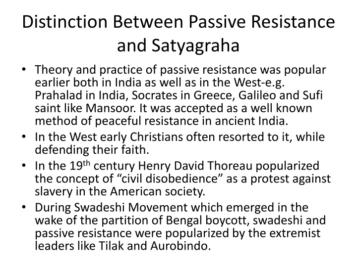 distinction between passive resistance