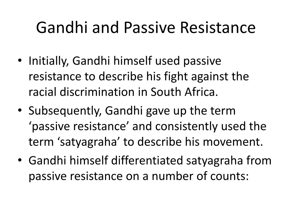 gandhi and passive resistance