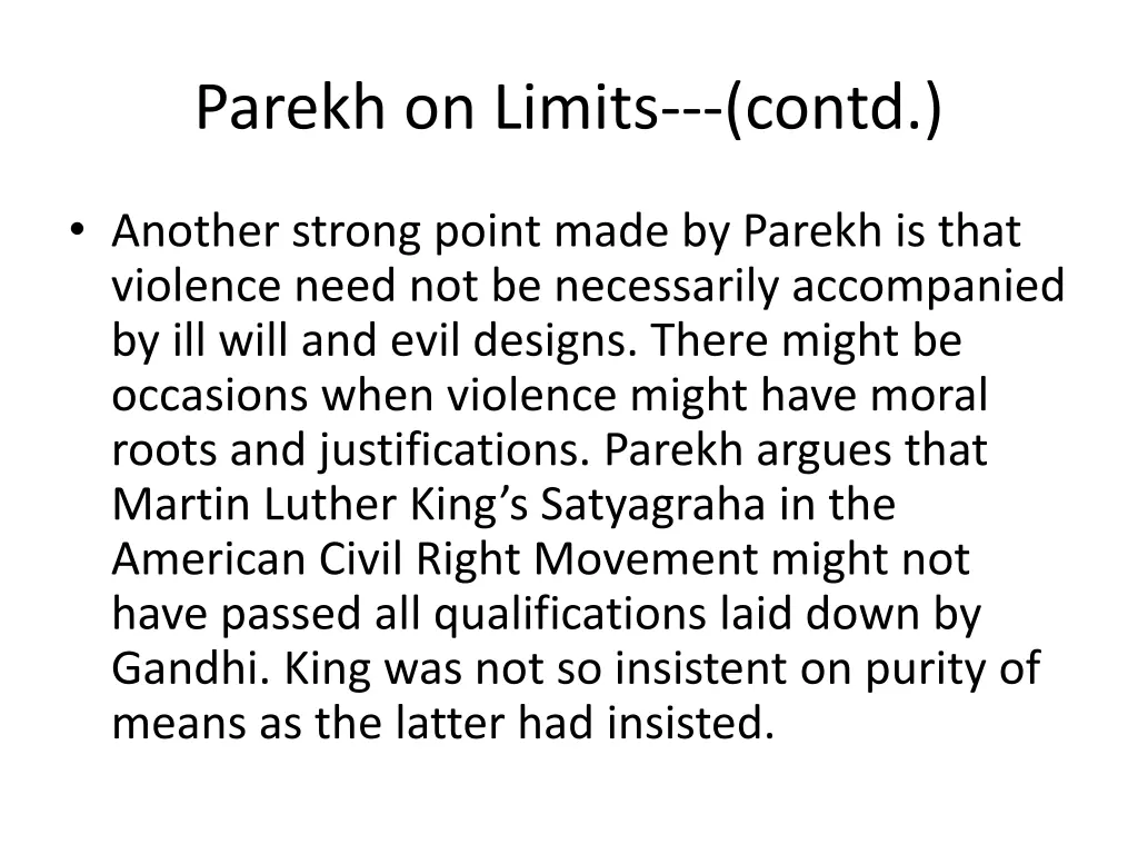 parekh on limits contd