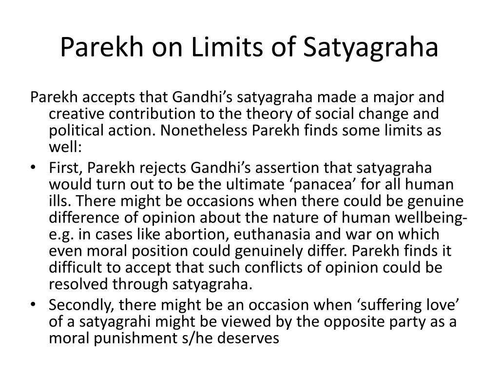 parekh on limits of satyagraha