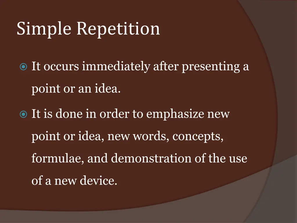 simple repetition