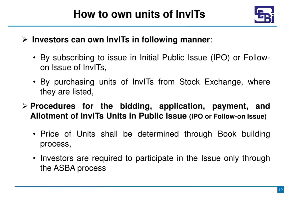 how to own units of invits