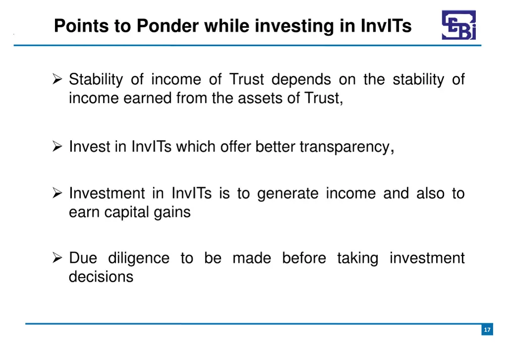 points to ponder while investing in invits