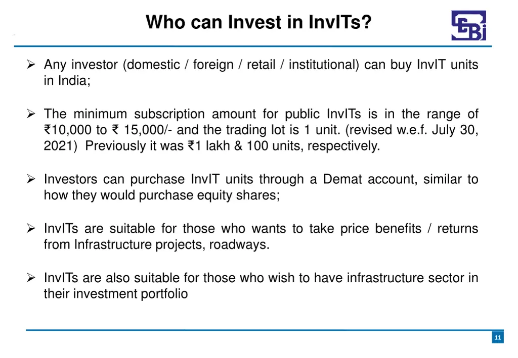 who can invest in invits