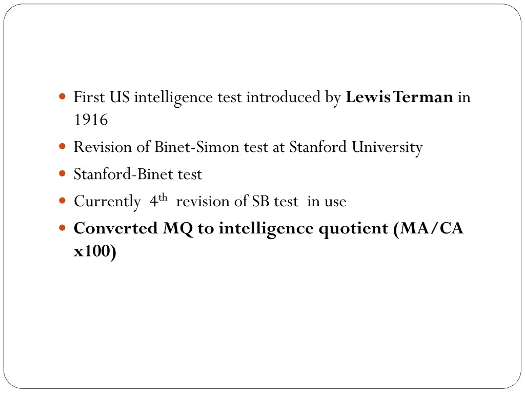 first us intelligence test introduced by lewis