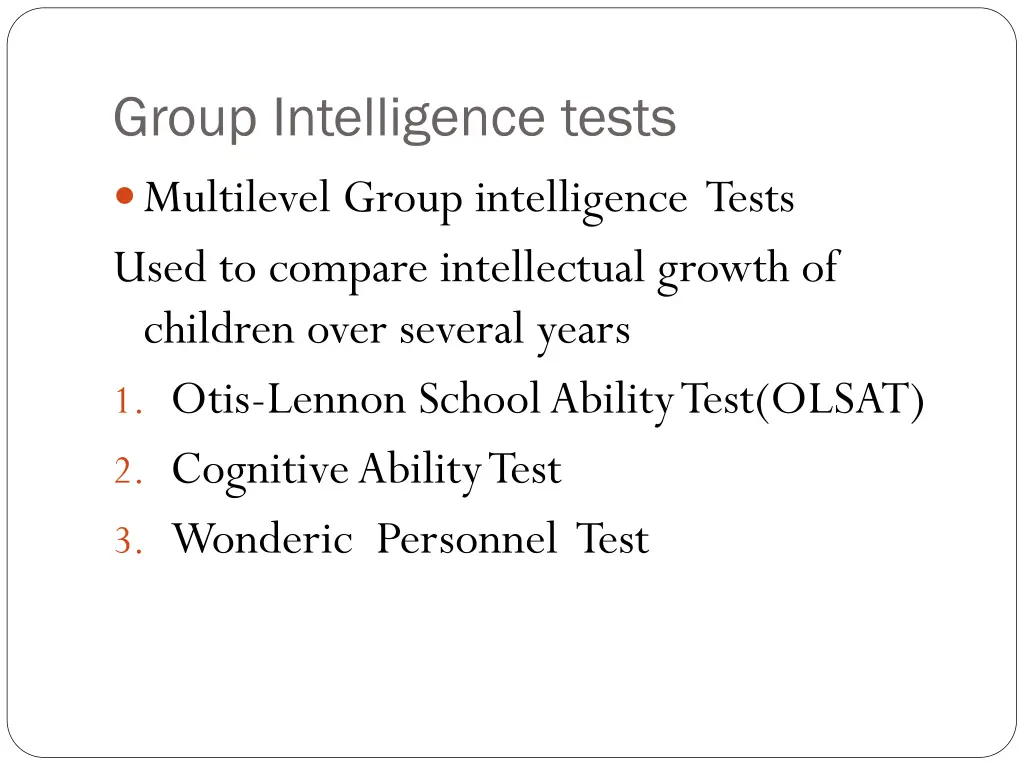 group intelligence tests multilevel group