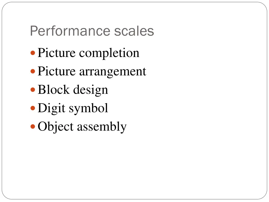 performance scales