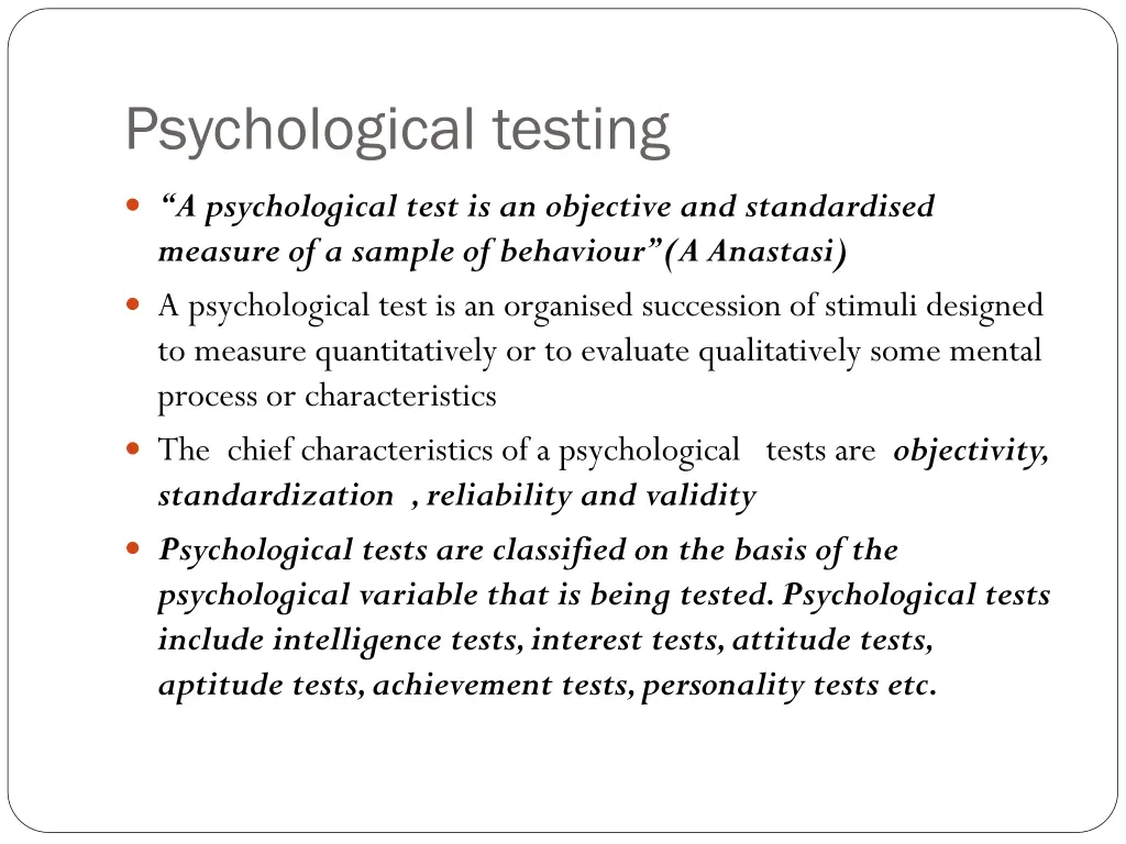 psychological testing