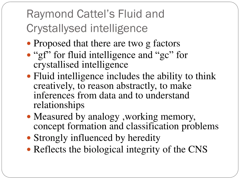 raymond cattel s fluid and crystallysed