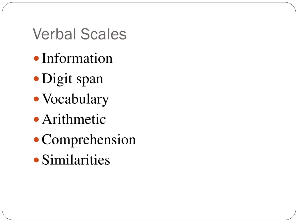 verbal scales