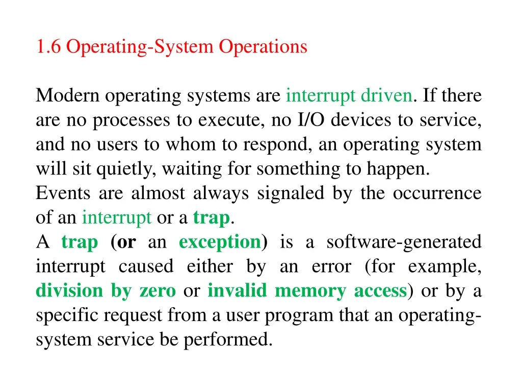 1 6 operating system operations