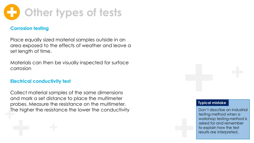 other types of tests