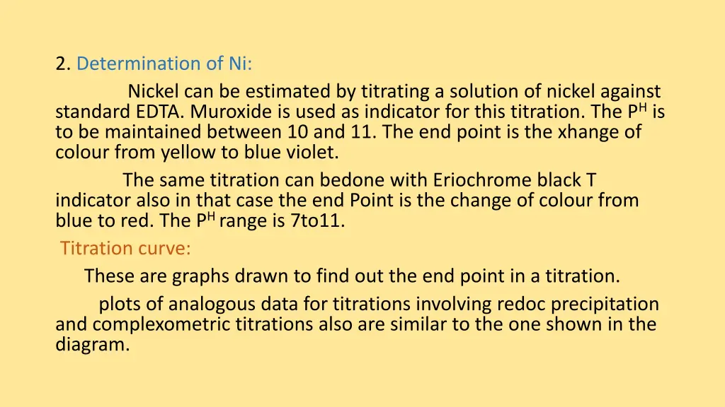 2 determination of ni nickel can be estimated