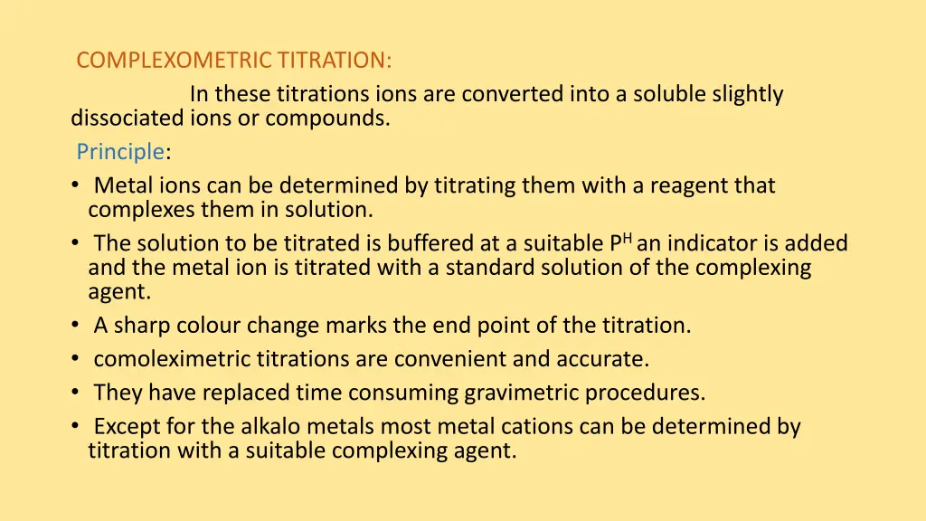 complexometric titration in these titrations ions