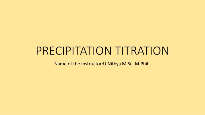 precipitation titration