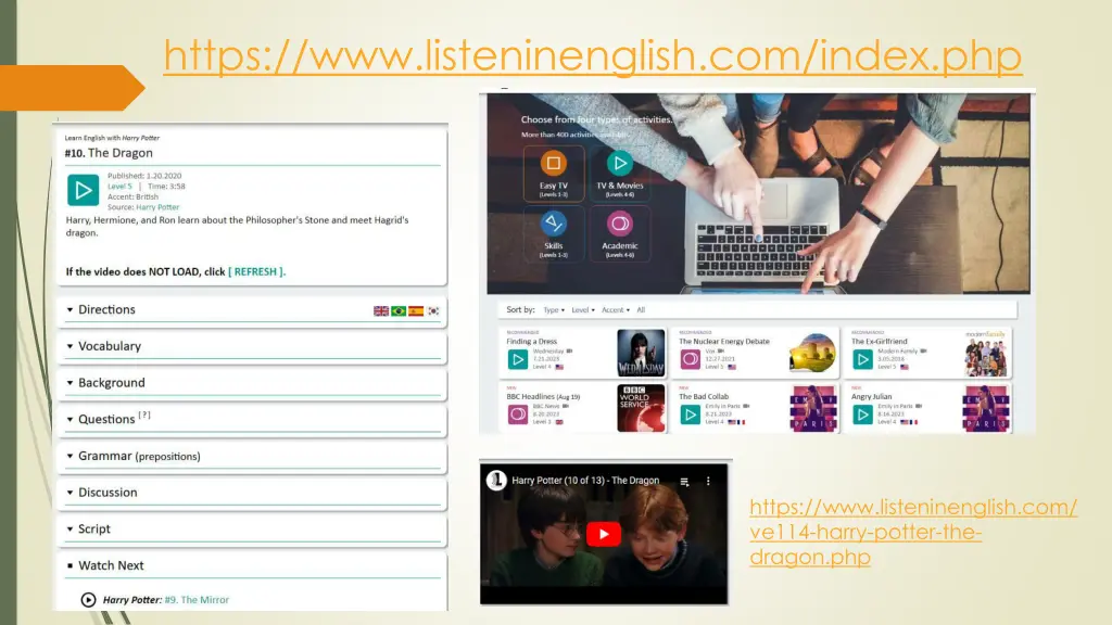 https www listeninenglish com index php