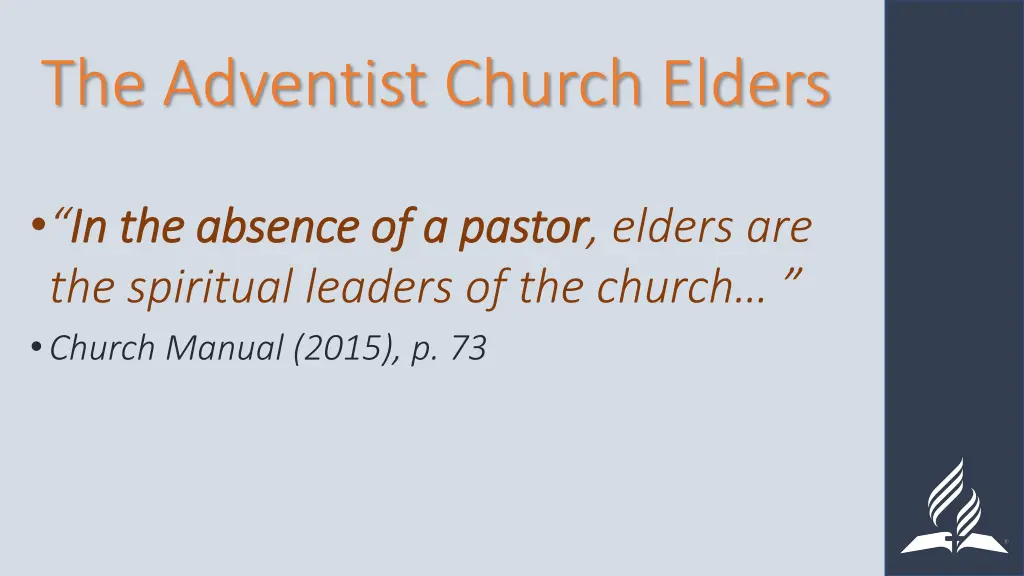 the adventist church elders 1