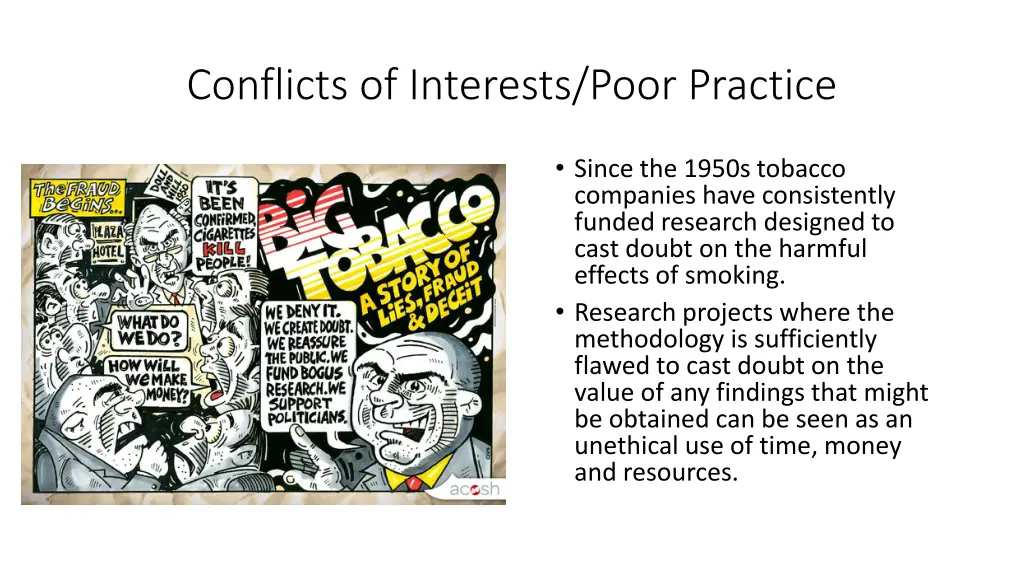 conflicts of interests poor practice