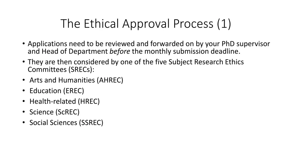 the ethical approval process 1