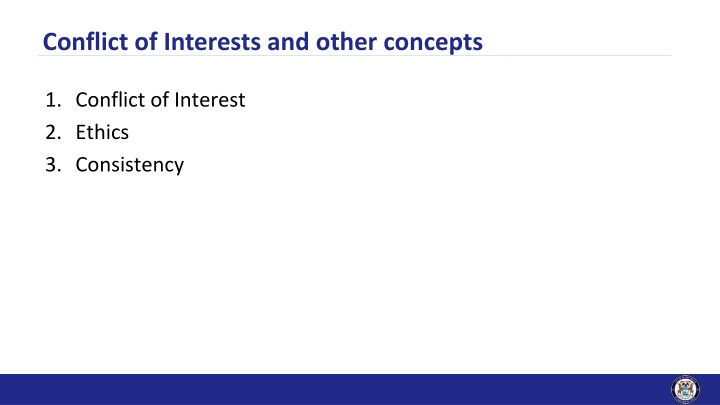 conflict of interests and other concepts