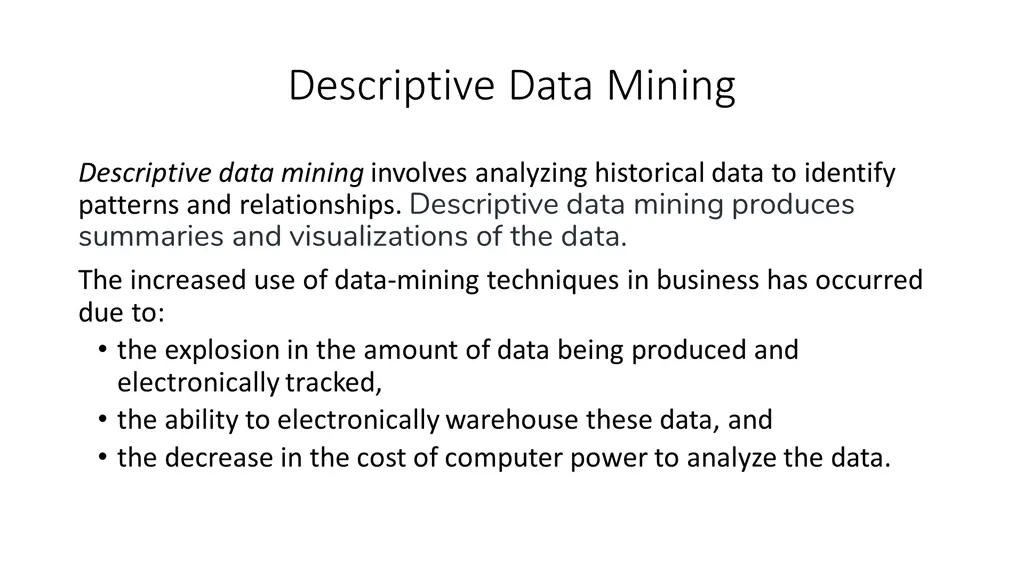 descriptive data mining 1