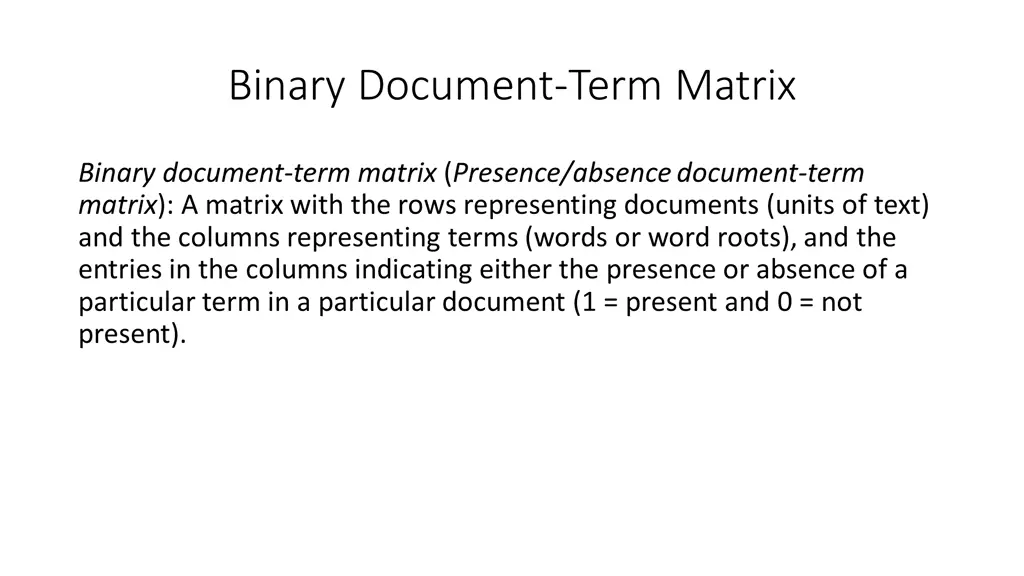 frequency document term matrix