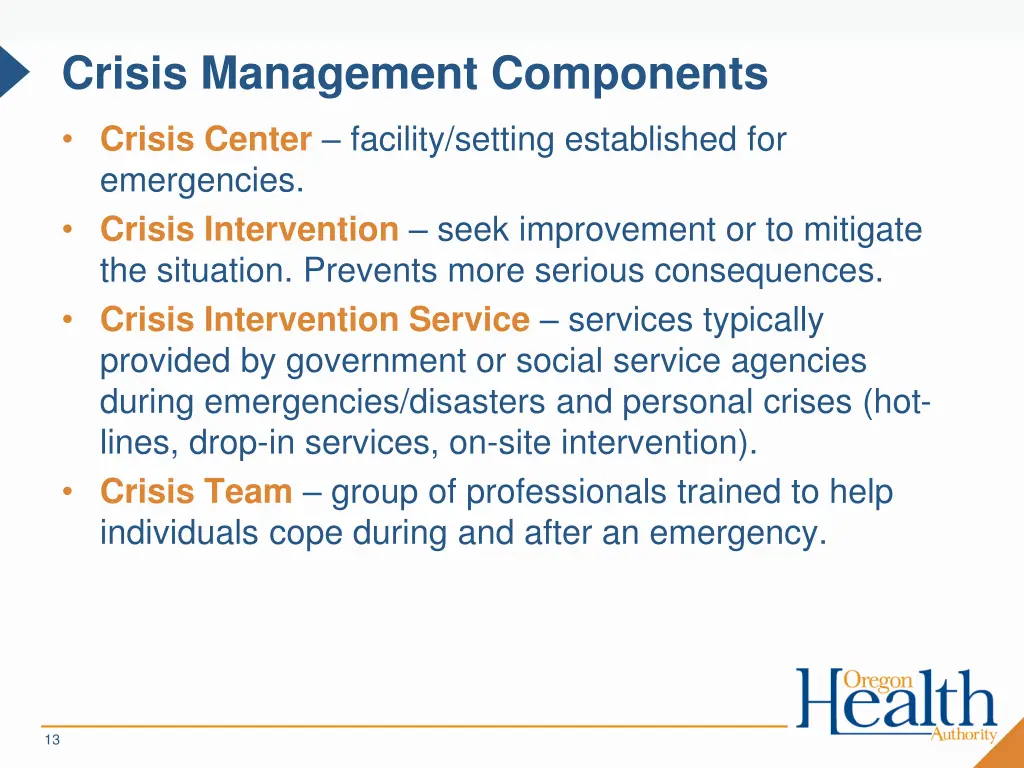 crisis management components