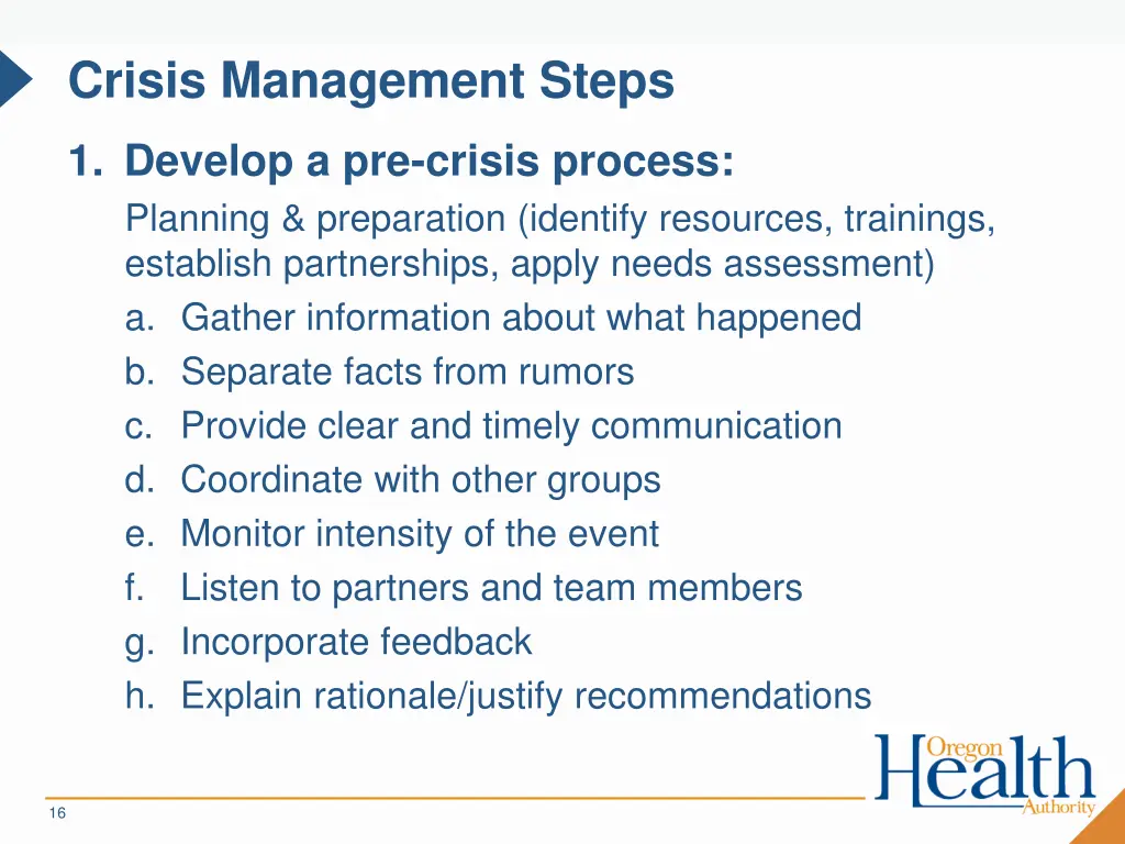 crisis management steps