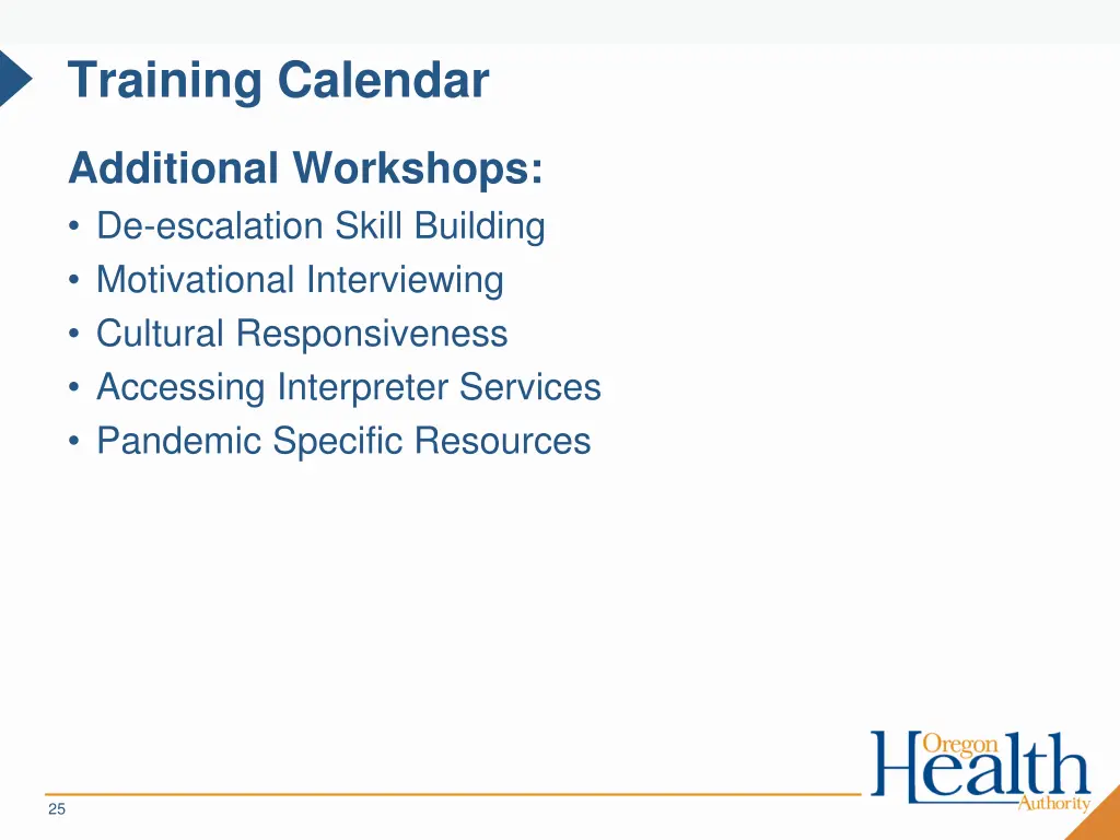 training calendar