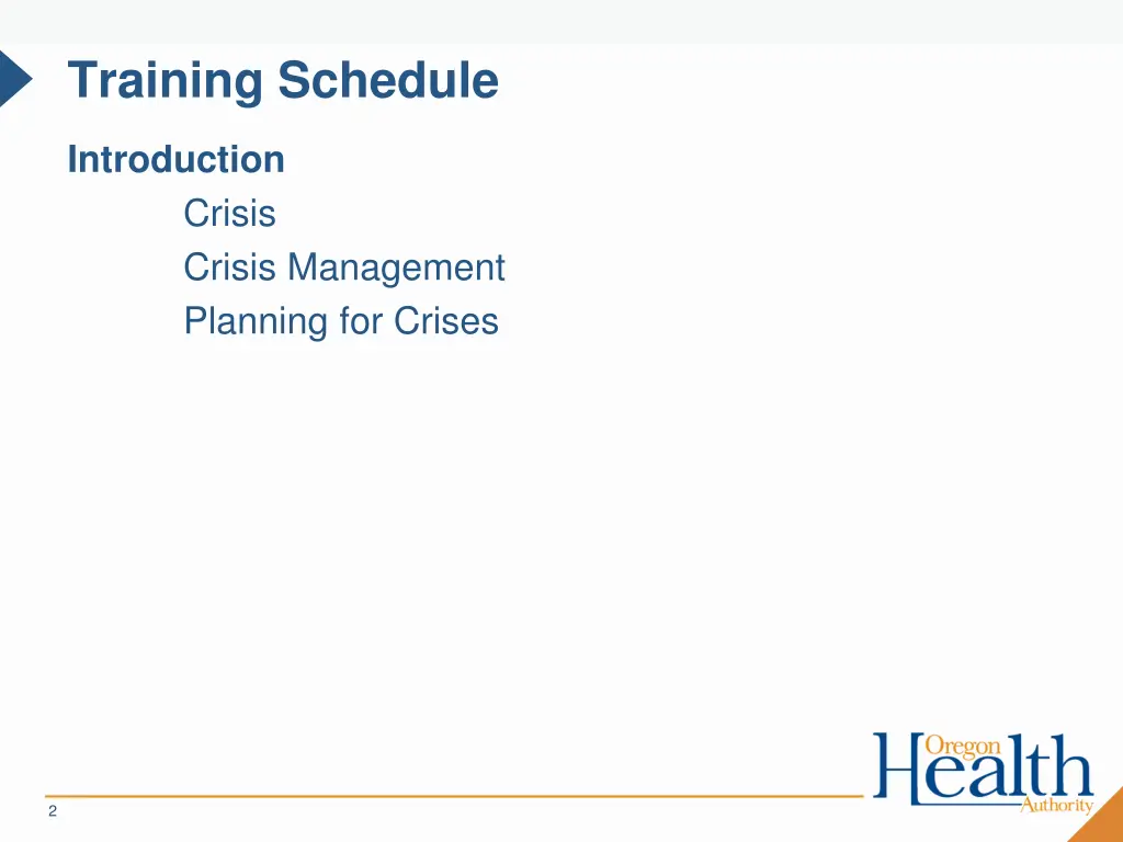 training schedule