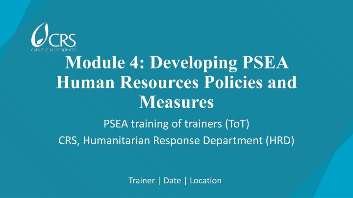 module 4 developing psea human resources policies