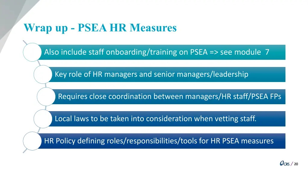 wrap up psea hr measures