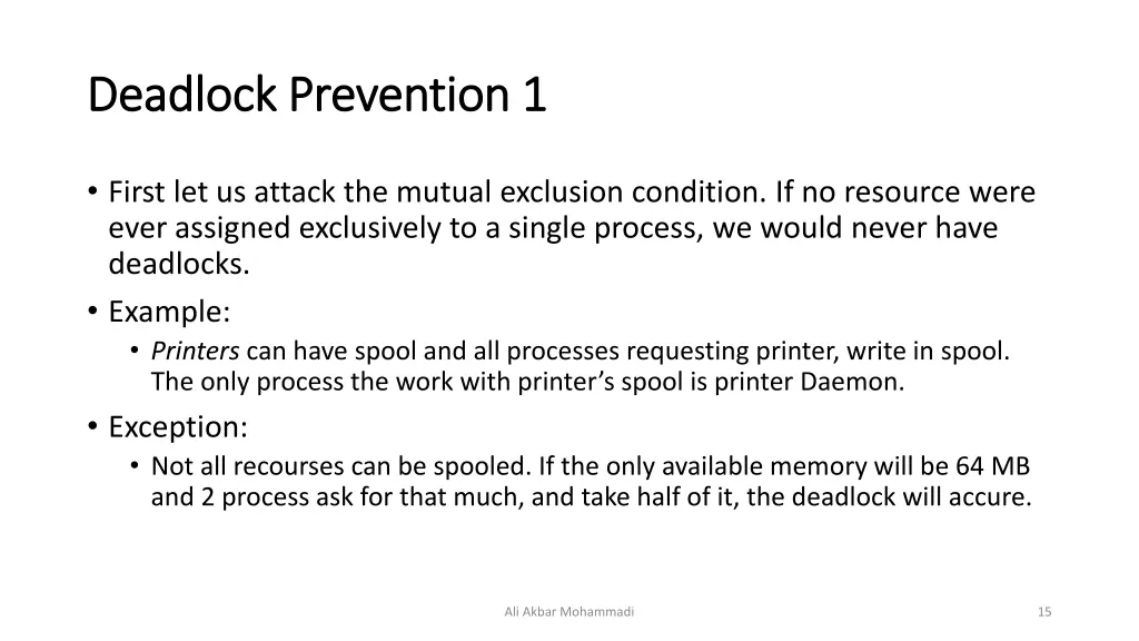 deadlock prevention 1 deadlock prevention 1