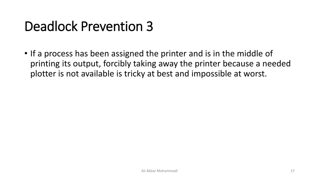 deadlock prevention 3 deadlock prevention 3