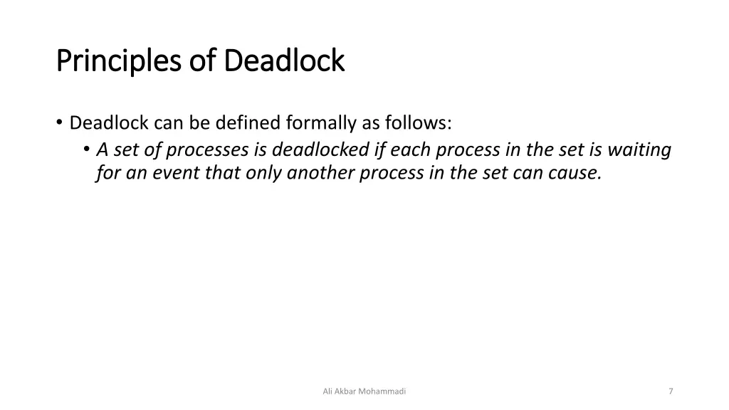 principles of deadlock principles of deadlock