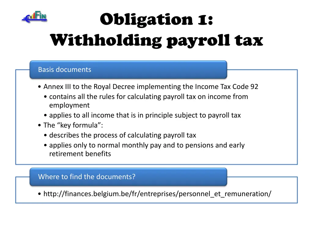 obligation 1 withholding payroll tax