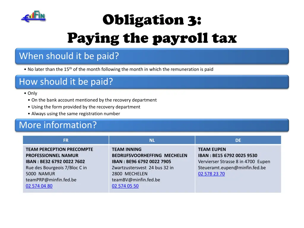 obligation 3 paying the payroll tax