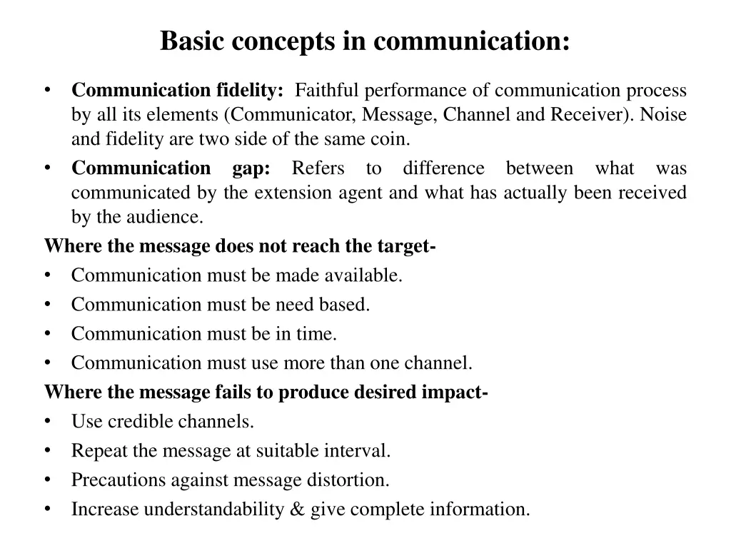 basic concepts in communication