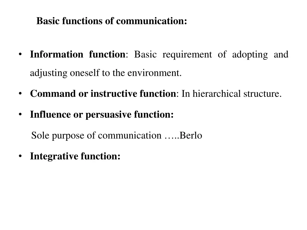 basic functions of communication