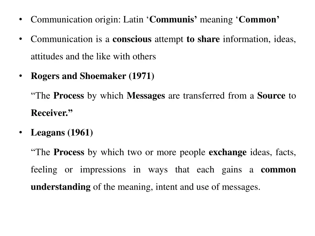 communication origin latin communis meaning common