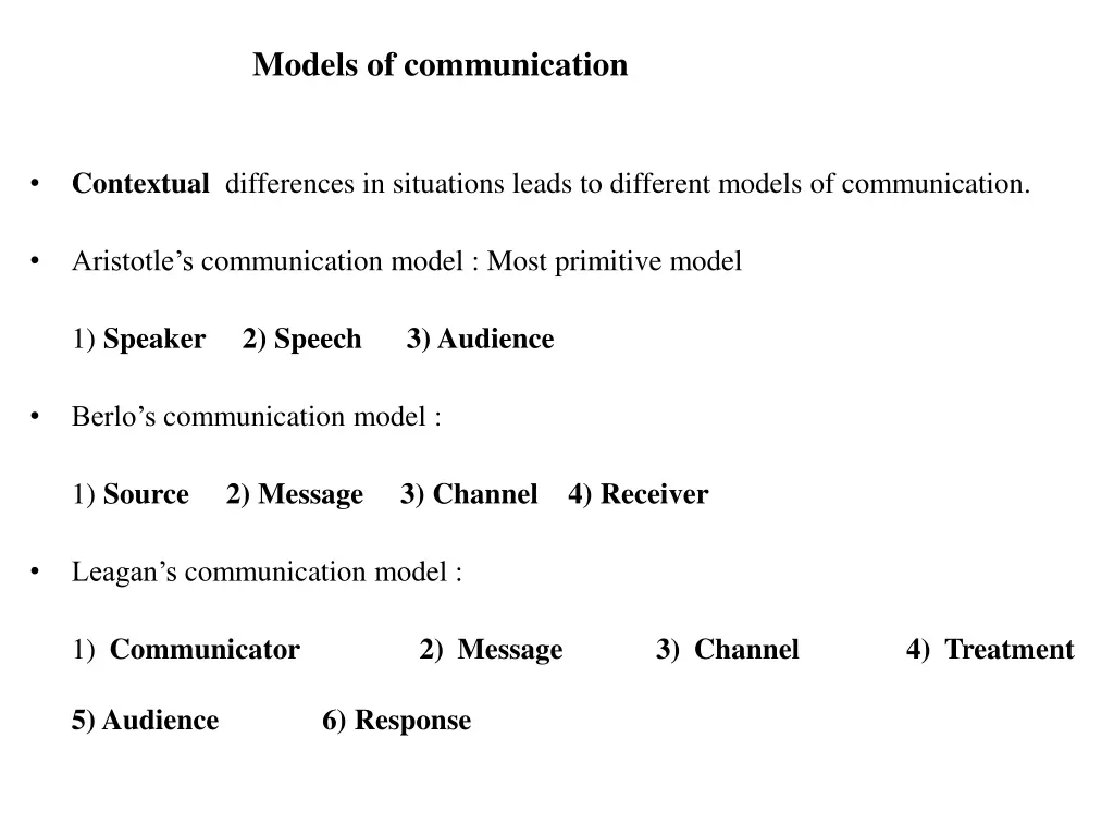 models of communication