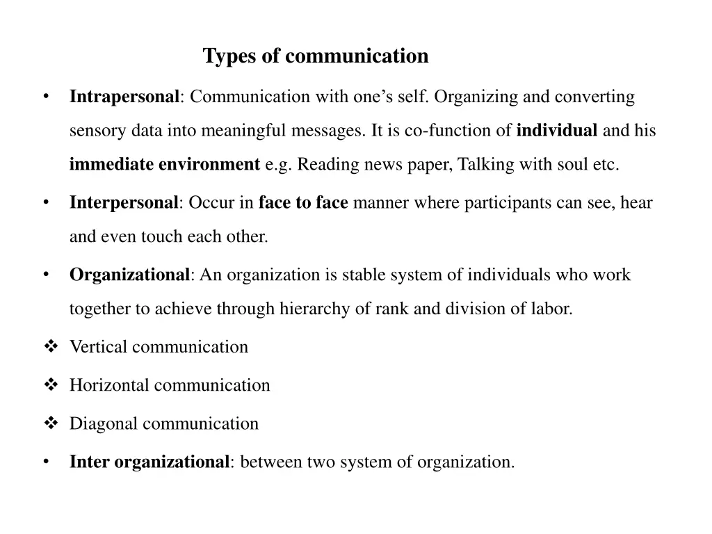 types of communication